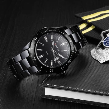 Nowe męskie zegarki Top Luxury Brand CURREN Men Full Steel Zegarki kwarcowe zegarki analogowe wodoodporna wojskowe zegarki wojskowe
