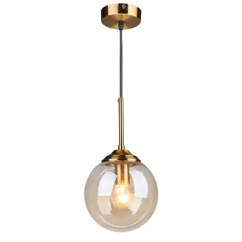Nowoczesny szklany balon lampy wiszące E14 Gold LED lampa wisząca w stylu Vintage Decor Lighting oprawa do salonu sypialni kuchni loftu