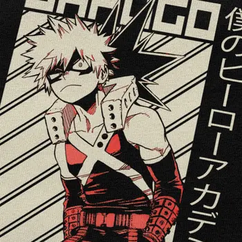 Nowość męskie Boku No Hero Academia t-shirt z krótkim rękawem z czystej bawełny Tee O-neck rozrywka, anime, manga Katsuki Bakugo koszulka Merch