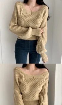 Nowy damski sweter sweter damski na drutach overszie sweter z długim rękawem dziewczyny topy temat eleganckie dzianiny odzież grube sexy