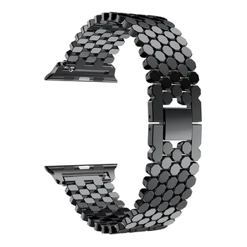 Nowy metalowy pasek z rybie łuski dla Apple Watch Band Series 6 5 SE 40 mm, 44 mm, mc 4 3 2 1 bransoletka pasek ze stali nierdzewnej