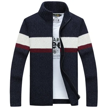 Nowy seller Zimowy Sweter Cardigan Sweter Mężczyźni Wysokiej Jakości Moda Mężczyźni Codziennie Na Co Dzień Jest Gruba Hit Kolor Męska Kurtka