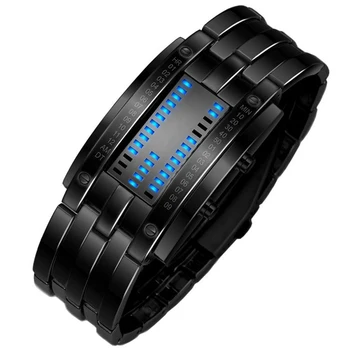 Nowy trend led Cyfrowy zegarek sportowy pasek ze stali nierdzewnej zegarek wysokiej jakości zegarek elektroniczny Relogio Masculino horloge