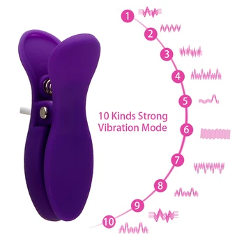 OLO brodawki wibrator 10 częstotliwość sutek zaciski masaż piersi pobudzający sex zabawki dla kobiet damska masturbacja gry dla Dorosłych