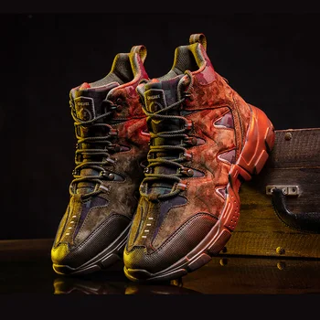 ONEMIX Men High Top Hiking Shoes wytrzymałe wodoodporne, antypoślizgowe zewnętrzne wspinaczkowa górskie boot turystyka wojskowe buty taktyczne