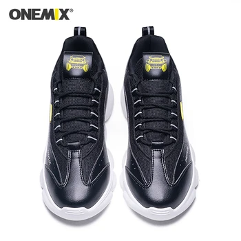 ONEMIX buty do biegania dla mężczyzn Nice Zapatillas sportowe trampki czarne lekkie buty zasznurować miękkie uliczne buty do biegania