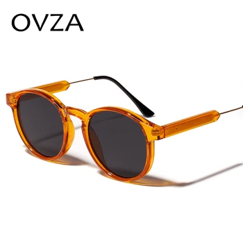 OVZA retro damskie okulary przezroczyste okrągłe okulary mężczyźni rocznika okrągłe okulary marki Classic lentes de sol mujer S1090