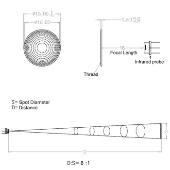 Obiektyw Fresnela φ16.8mm F16mm podczerwień indukcyjne obiektyw termometr obiektyw PIR inteligentne wykrywanie czoło termometr