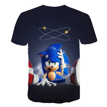 Odzież męska lato z krótkim rękawem 3D kreskówka drukowanych Sonic t-shirt dla dorosłych ulica nastolatek 3D kreskówka topy Tee