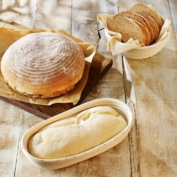 Okrągły Chleb Fermentacja Koszyk Rattan Wiejski Chleb, Bagietka Testowa Masa Расстойка Degustacja Dowodzące Kosz Dostawy