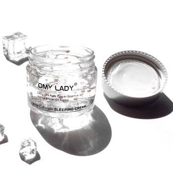 Omy LADY Caviar Collagen Sleeping Cream Nawilżający krem do pielęgnacji twarzy przeciw zmarszczkom z kryształowej żelowej maski do oczu 60 szt./30 par