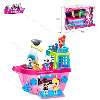 Oryginalny LOL niespodzianka lalki zabawki dzieci bawią się dom luksusowy statek wycieczkowy z 3 lalkami L. o. l niespodzianka zabawki dla dziewczynek prezenty na Urodziny
