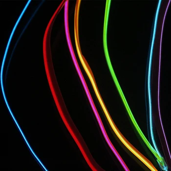 Oświetlenie wewnętrzne auta Auto LED Strip Garland EL Wire Rope Tube Line elastyczny neon z 1M/2M/3M/5M 12V USB papierosów napęd