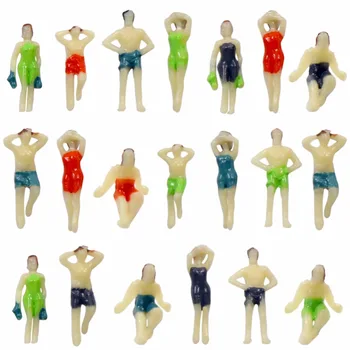 P150YY 20pcs N skala pływackie figurki 1:150 model plażowe ludzie miniaturowe dekoracje ozdoby