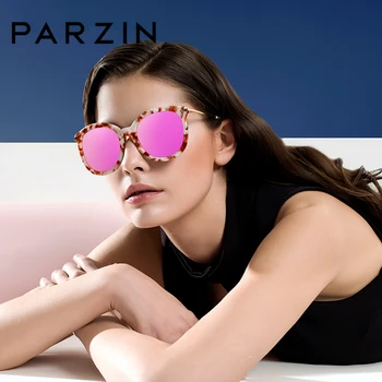 PARZIN kobiety spolaryzowane okulary klasyczny duży rama kolor soczewki tarcza UV400 moda retro okulary wysokiej jakości