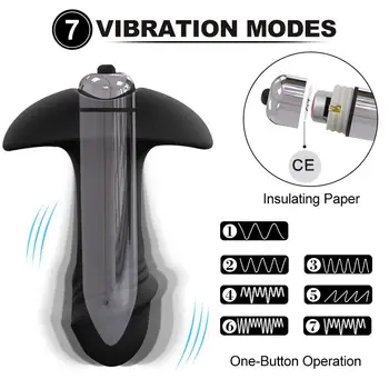 PHANXY korek analny z wibracjami korek analny dla mężczyzn medyczna miękki silikonowy korek analny 7 Speed ButtPlug dorosłych sex zabawki dla kobiet