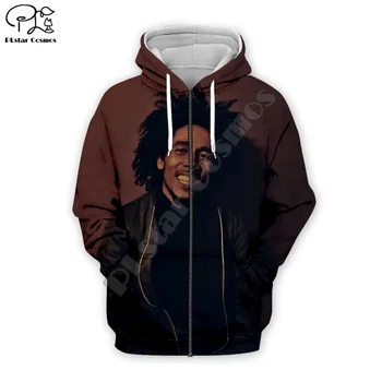 PLstar Cosmos HipHop Reggae Bob Marley strój sportowy kolorowy unisex NewFashion 3DPrint błyskawica/bluza/bluza/kurtka/Mężczyźni/Kobiety s4