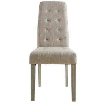 Pakiet 4 krzesła do salonu, jadalni, tapicerowane w piasku tkanki i struktury w twardym drewnie sosny 45x95cm