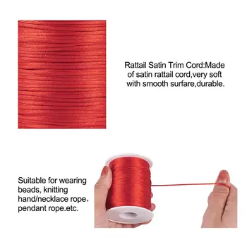 Pandahall nylonowa nić przewód chiński завязывающий kabel DIY materiał do produkcji biżuterii, wikliny, sznurka czerwony złoty niebieski 1.5 mm 100 m/rolka