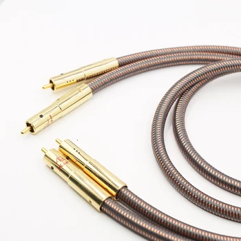Para 40-lecie wydanie OCC czysta miedź Interconnect RCA kabel audio pozłacane styki