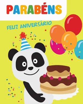 Parabéns Feliz Aniversário Baby Panda Party Cake Balon Plakat Dziecięcy Portret Zdjęcie Tła Fotograficzne Tło Photocall