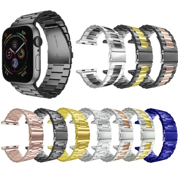 Pasek ze stali nierdzewnej dla Apple Watch 38mm/42mm 1/2/3 Metal Watch band bransoletka do zegarka IWatch Series 4/5/6/SE 40mm/44mm