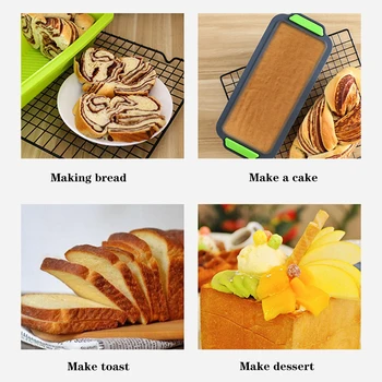 Platynowy silikon prostokątny tort formy wysoka odporność na temperaturę антипригарный tort prostokątny toast formy może być umieszczony w ove