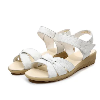 Plus rozmiar (32-43) płaskie letnie sandały dla kobiet dominująca buty skóra naturalna pielęgniarka buty płaskie buty dla kobiet w ciąży Damskie sandały 88