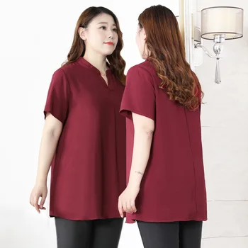Plus rozmiar 9XL 10XL 7XL 8XL kobiety z krótkim rękawem letnie koszulki Femme 2020 nowa Czerwona casual odzież Damska cienka koszulka dla Mujers