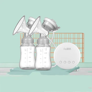 Podwójny elektryczny odciągacz pokarmu potężny sutek ssania USB elektryczny laktator z butelką mleka dziecka pompę do ściągania pokarmu BPA free