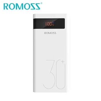 Power Bank ROMOSS 30000mAh 18W QC3.0 Battery Backup Power Support USB Type-c dwustronne szybkie ładowanie 3.0 + wyświetlacz led