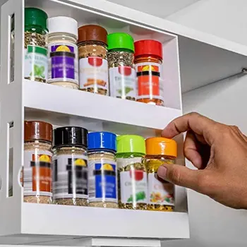 Praktyczny, Uniwersalny Spice Jar Rack Shelf Stackable Pantry Pan Pot Organizer Home Kitchen Odkładać Usage Storage Tool