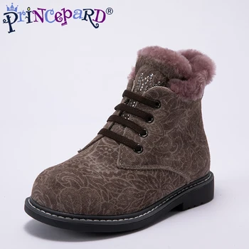 Princeprd nowe zimowe dziecięce ortopedyczne buty w naturalne futro skóra obuwie ortopedyczne dla dzieci