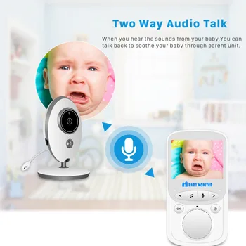 Proker LCD Wireless Audio Video Baby Monitor Radio Nanny Music Intercom IR 24h Baby Baby Walkie Talkie niania VB605