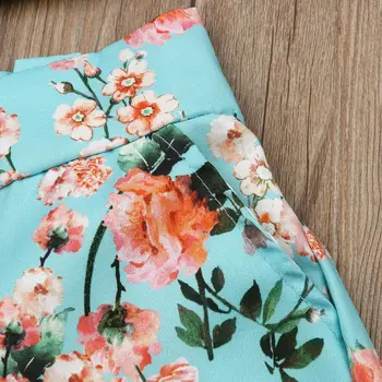 Pudcoco Toddle Infant Summer Girls Baby Clothes Folding Crop Tops +kwiatowe spodnie stroje zestaw ubrań 2019 Drop Shipping