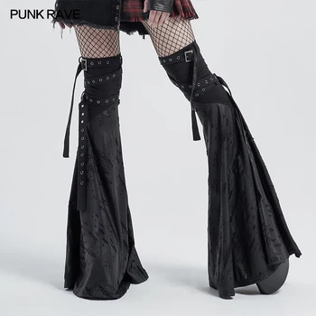 Punk rave damska metal punk spalony spodnie noga rękaw casual serpentyn ciśnienie kleju otwór na drutach Róg spalony spodnie noga rękaw