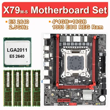 Płyta główna X79M-S zestaw z serii Xeon E5 LGA2011 2640 C2 4x4GB=16GB 1333MHz DDR3 ECC REG memory M-ATX USB3.0 SATA3.0 interfejs M. 2