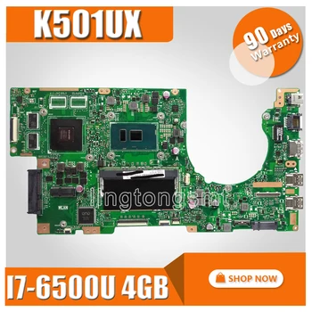 Płyta główna laptopa Akemy K501UX Asus K501UX K501UB K501U K501 Teste druku płyty głównej original 4g DDR3 RAM I7-6500U GTX950M EDP