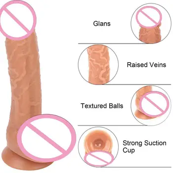 RABBITOW realistyczny wibrator Silikonowy seks zabawka z silną przyssawką anal dildo elastyczny korek analny penis