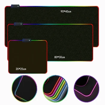 RGB Genshin Impact Mouse Pad ogromny RGB komputer do gier alfombrilla orden Led podświetlenie powierzchni podkładki pod mysz klawiatura tenis mata 80x30