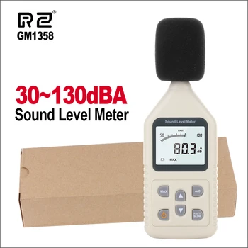 RZ Cyfrowy miernik poziomu dźwięku mierniki hałasu tester w decybelach LCD A/C FAST/SLOW DB Screen GM1358 30-130dB