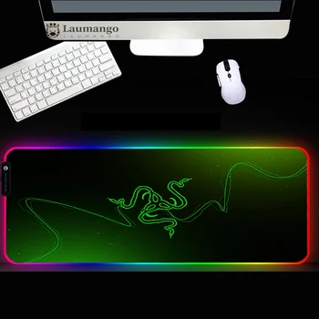 Razer podkładka pod mysz z logo projekt RGB mata led podkładka pod mysz ogromny gier gry mata fajny dywan 400x900x4 xxl Tapis Souris