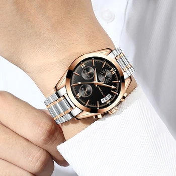 Relogio Masculino CRRJU zegarki męskie różowe złoto i czarny męskie zegarki najlepsze marki luksusowych zegarki sportowe 2019 Reloj Hombre wodoodporny