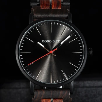 Relogio masculino 2020 BOBO BIRD Męskie zegarek kwarcowy drewniane zegarki Zegarek z pudełko drewniane pudełko V-S19