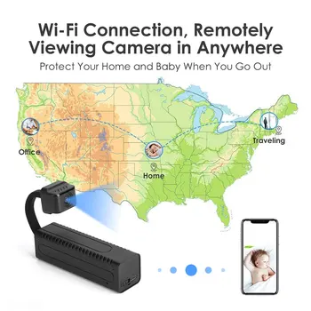 Retractable USB WiFi Camera Real-time Surveillance Mini Camera IP Camera AI Human Detection Loop Recording Camcorder Sports Cam