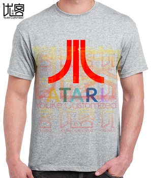 Retro Atari Gaming logo t-shirt Mężczyźni koszulka Champiom koszulka Winner Tee męskie markowe ciuchy styl klasyczny t-shirt
