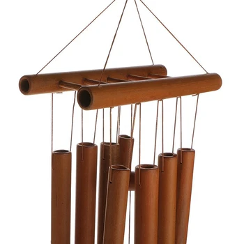 Ręcznie bambusowe rurki łapacz puste skonfigurowane muzyczne naturalne bambusowe łapacz ze schodami do góry do użytku wewnątrz i na zewnątrz