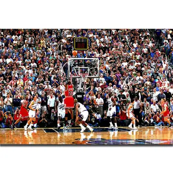 S2025 Michael Jordan Shoting Buzzer Beater MVP Basketball Player Wall Art Painting Print On Silk Canvas Poster Home Decoration