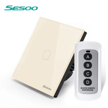 SESOO EU Standard , Remote Control Switch 1 Gang 1 Way ,RF433 50/60 Hz, bezprzewodowy włącznik światła dla inteligentnego domu