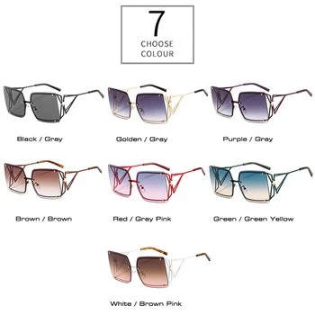 SHAUNA oversize, metalowe, kwadratowe okulary damskie moda Gwiazda ozdoba cieniowane okulary vintage okulary przeciwsłoneczne UV400